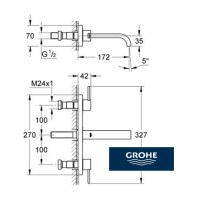 BATERIA LAVABO MURAL ALLURE GROHE